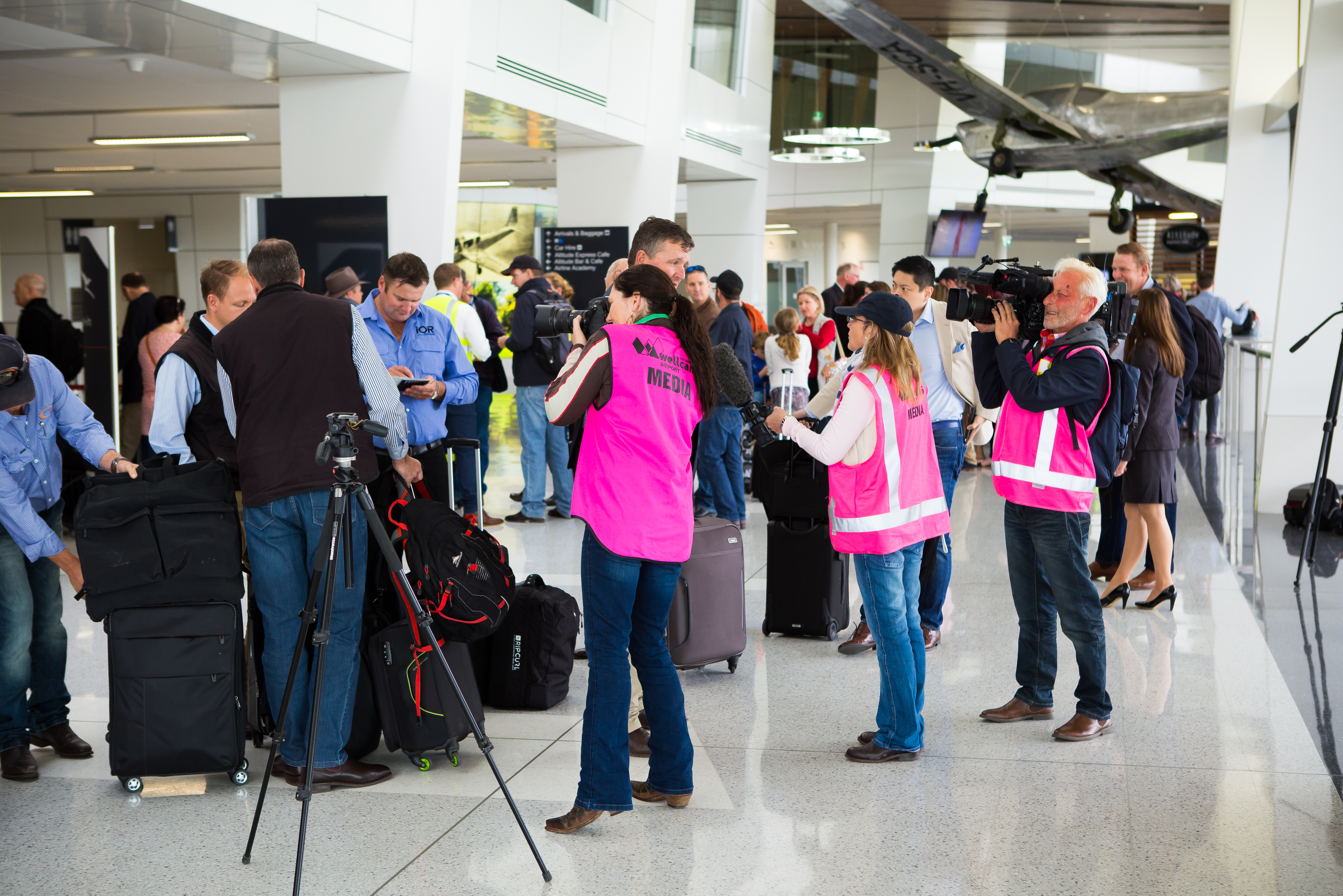Members of the Media interviewed passengers in the terminal who were checking in for the first international chartered departure to Hong Kong - the Access China TSBE Charter | www.wellcamp.com.au