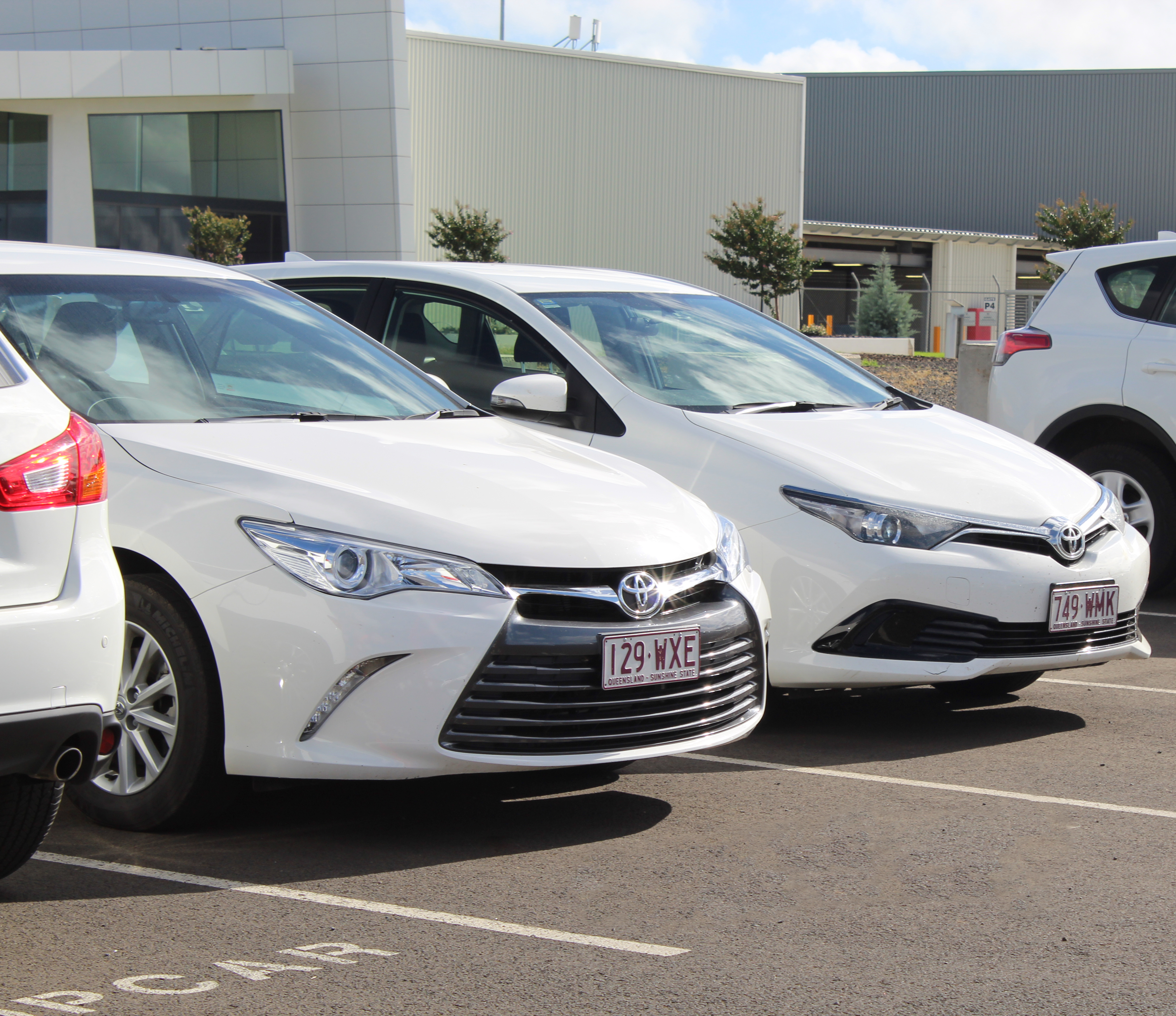 A row of hire cars await passengers at Toowoomba Wellcamp Airport | www.wellcamp.com.au