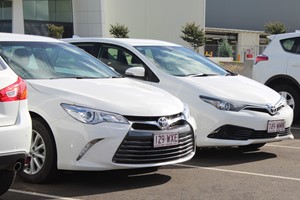 A row of hire cars await passengers at Toowoomba Wellcamp Airport | www.wellcamp.com.au