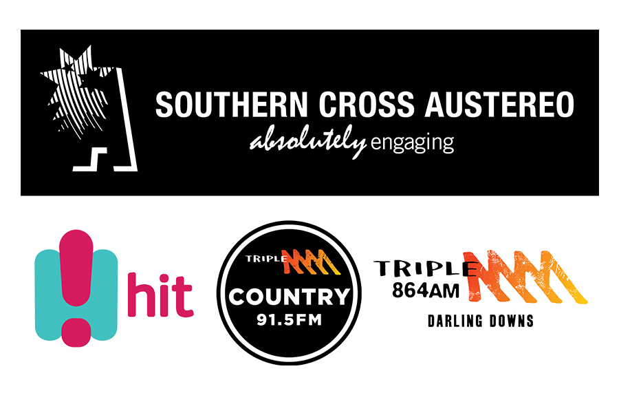 The Southern Cross Austereo logo shows their support for the growth of air services for our community, from Toowoomba to the World | www.wellcamp.com.au