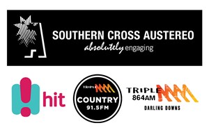 The Southern Cross Austereo logo shows their support for the growth of air services for our community, from Toowoomba to the World | www.wellcamp.com.au