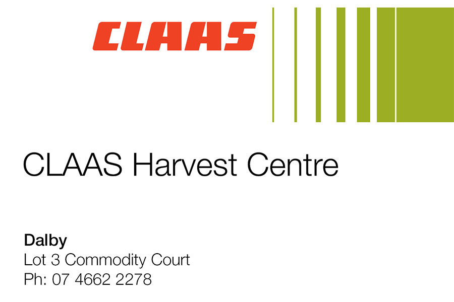 The CLAAS Harvest Dalby logo shows their support for the growth of air services for our community, from Toowoomba to the World | www.wellcamp.com.au