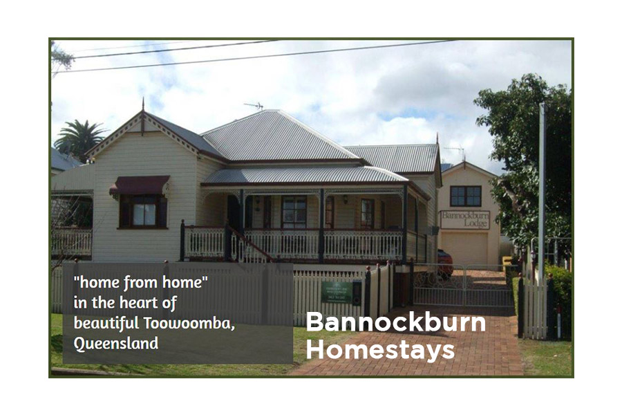 The Bannockburn Homestays logo shows their support for the growth of air services for our community, from Toowoomba to the World | www.wellcamp.com.au